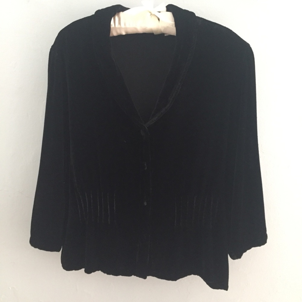 Kleen Vintage-Look Silk/Rayon Velvet Blouse, M